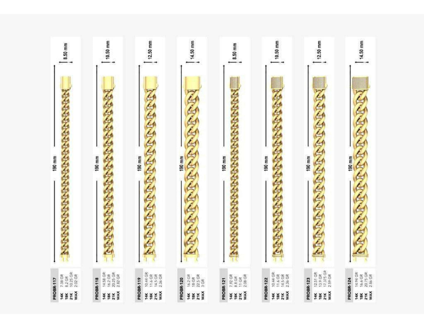 160 Chain Bracelets STL & 3DM Files