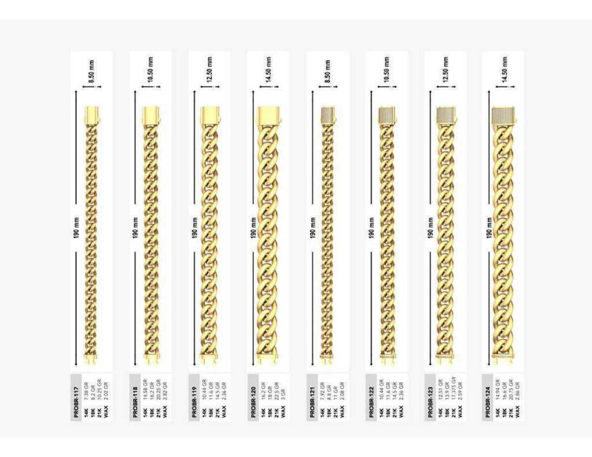 160 Chain Bracelets STL & 3DM Files