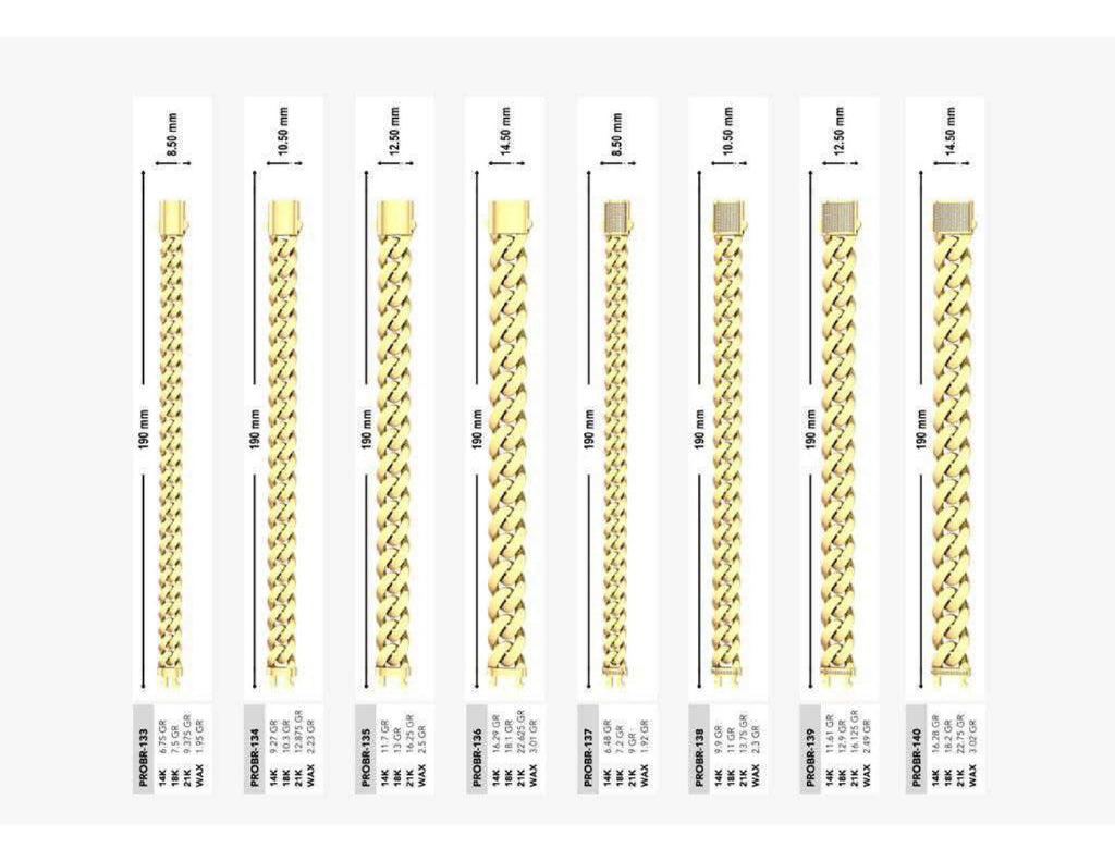 160 Chain Bracelets STL & 3DM Files