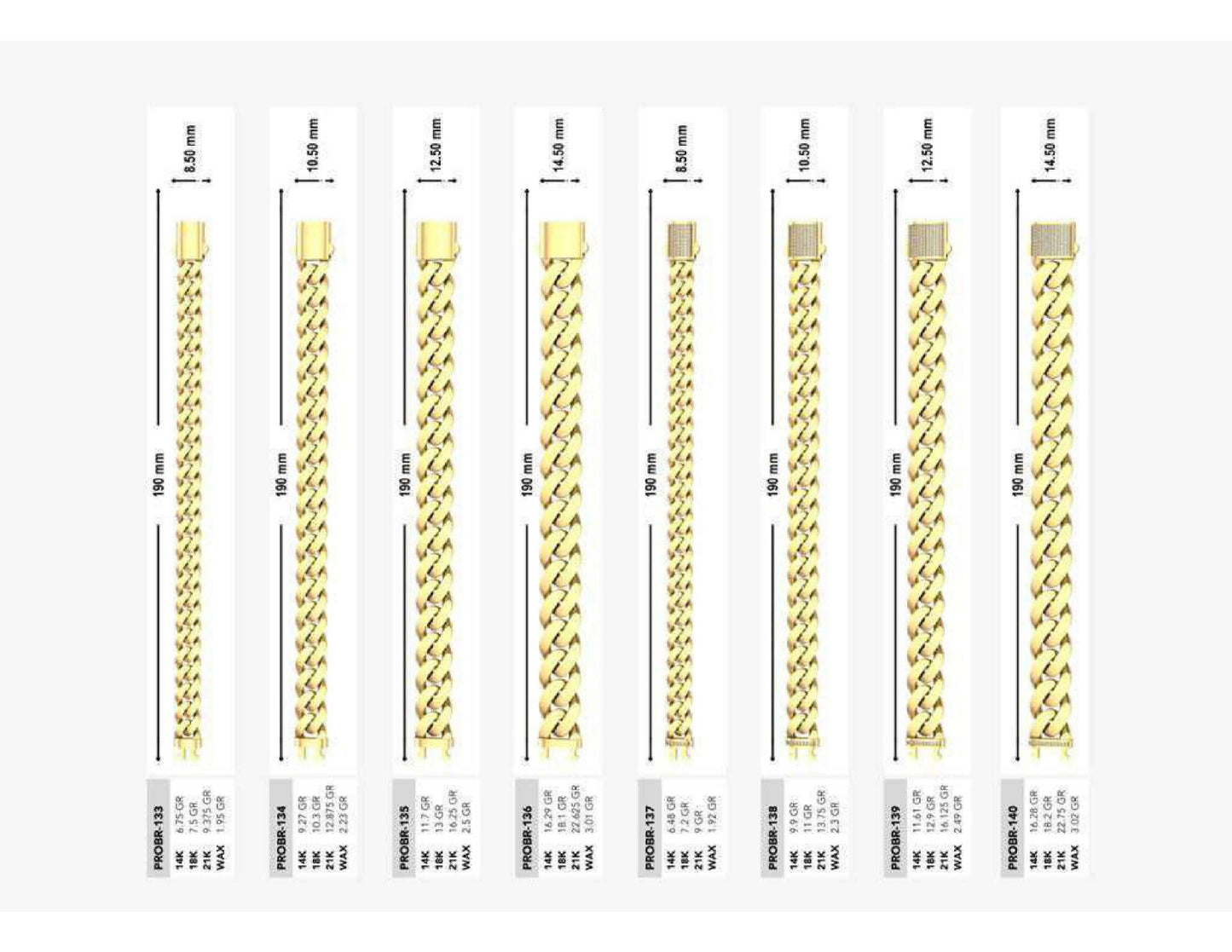 160 Chain Bracelets STL & 3DM Files