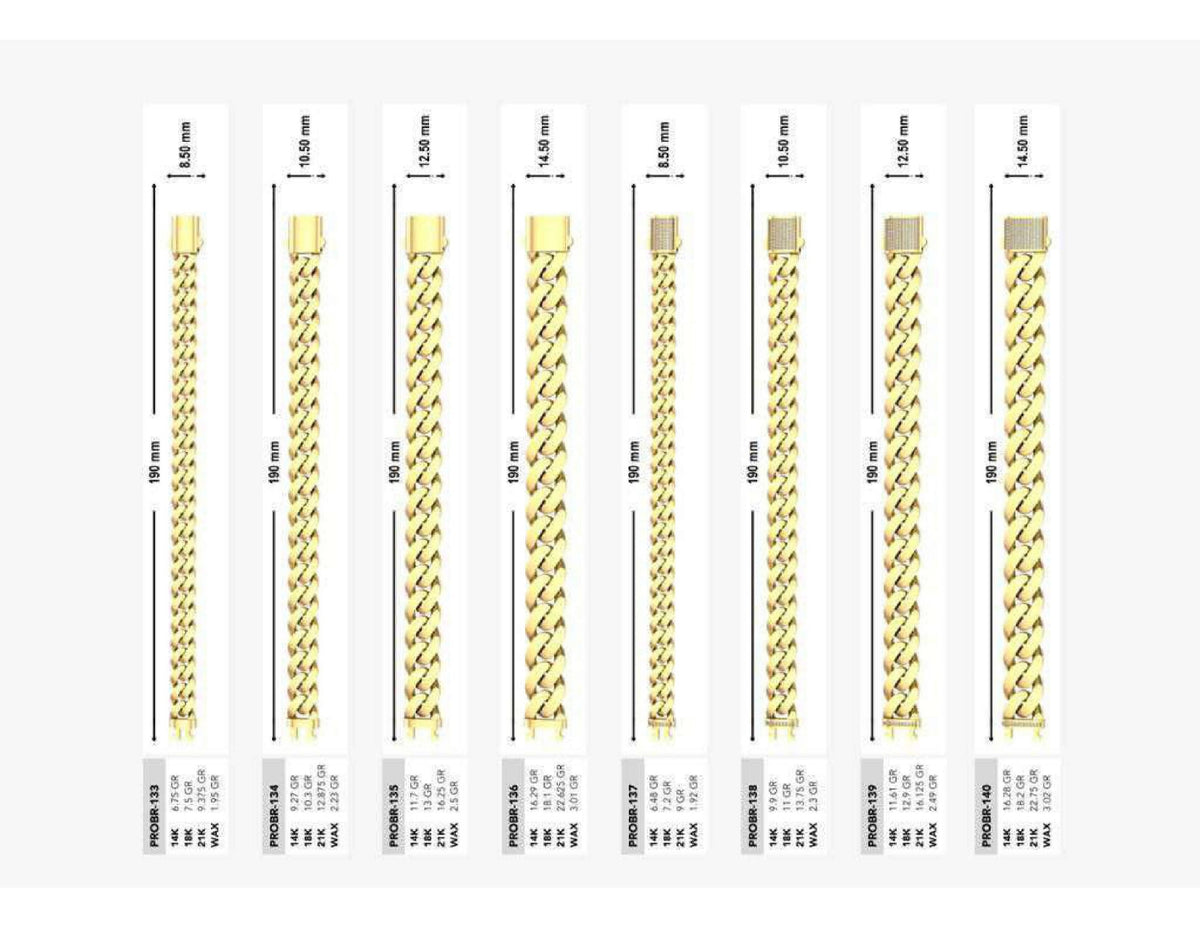 160 Chain Bracelets STL & 3DM Files