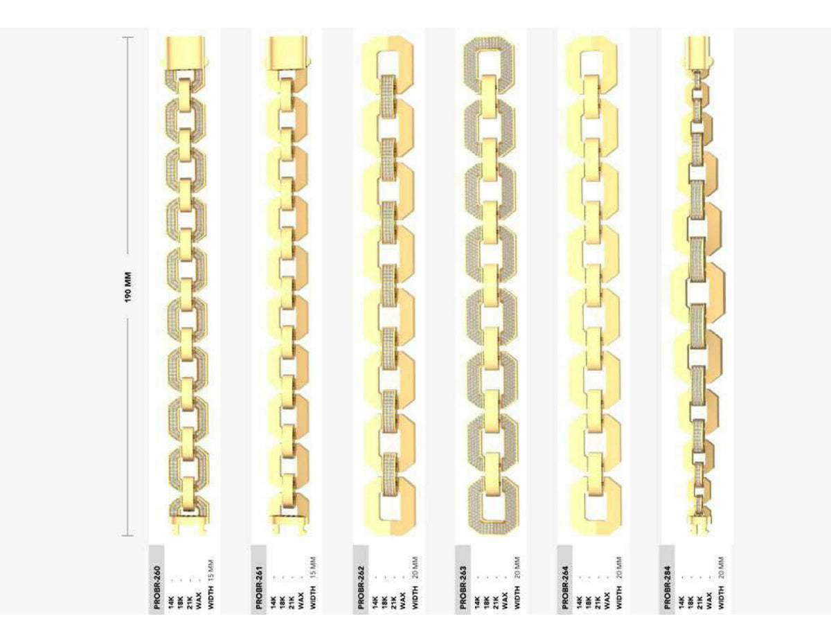 160 Chain Bracelets STL & 3DM Files