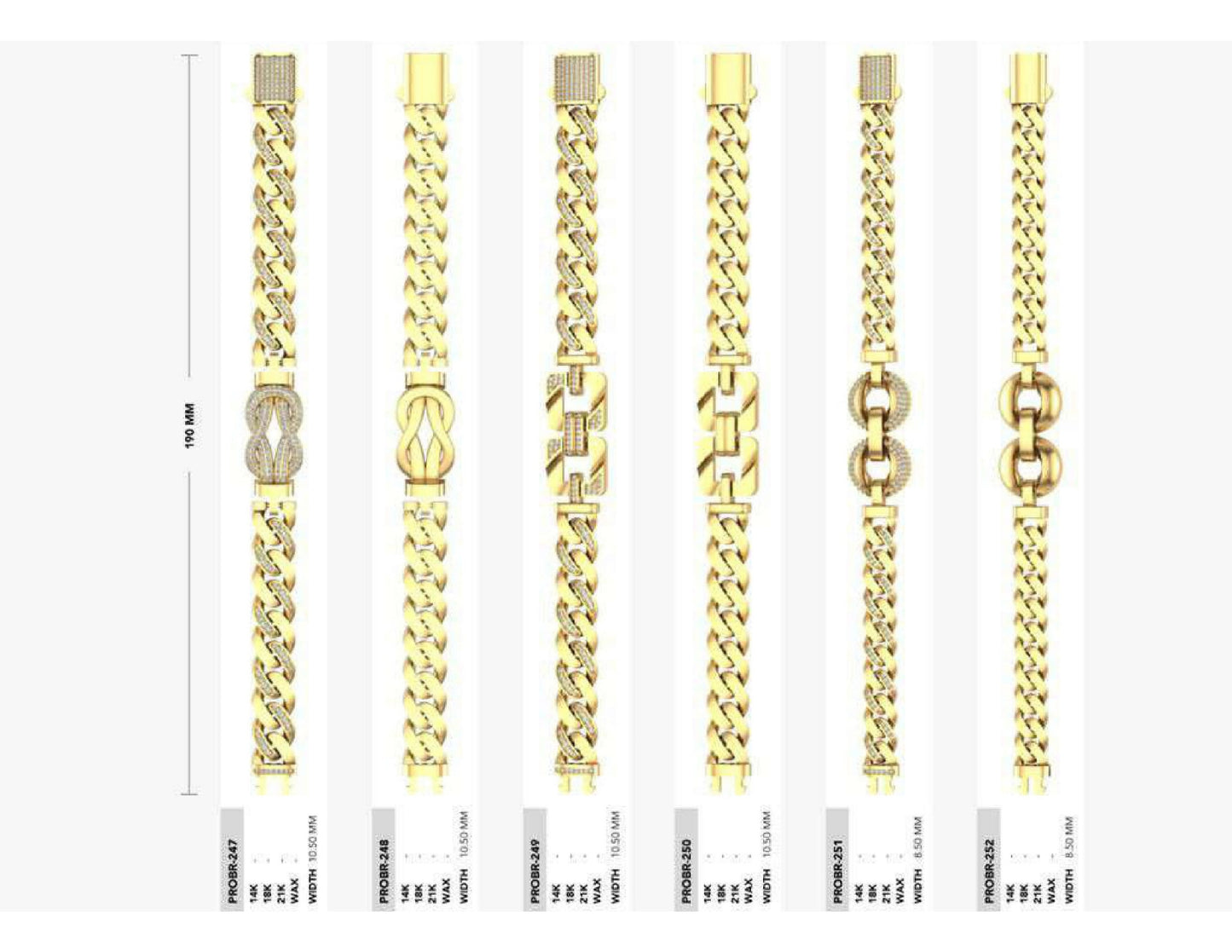 160 Chain Bracelets STL & 3DM Files