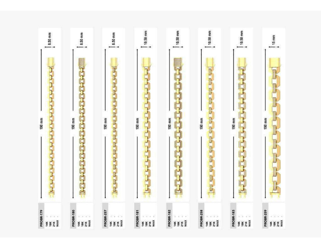 160 Chain Bracelets STL & 3DM Files