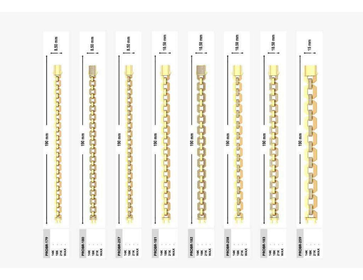 160 Chain Bracelets STL & 3DM Files