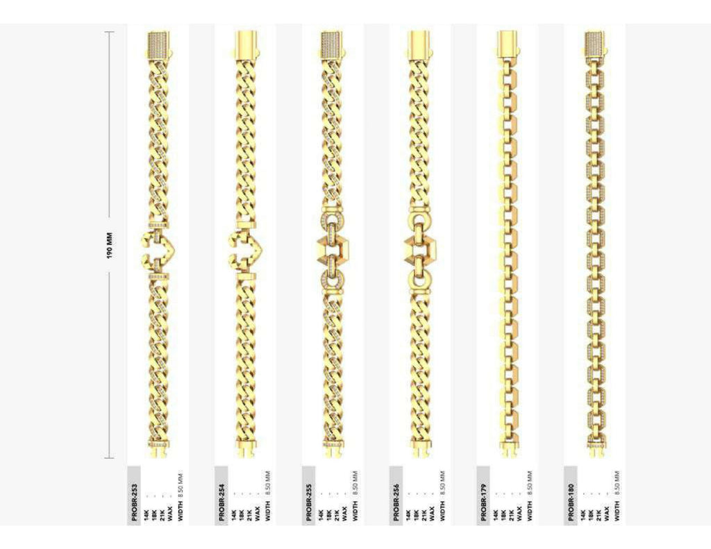 160 Chain Bracelets STL & 3DM Files