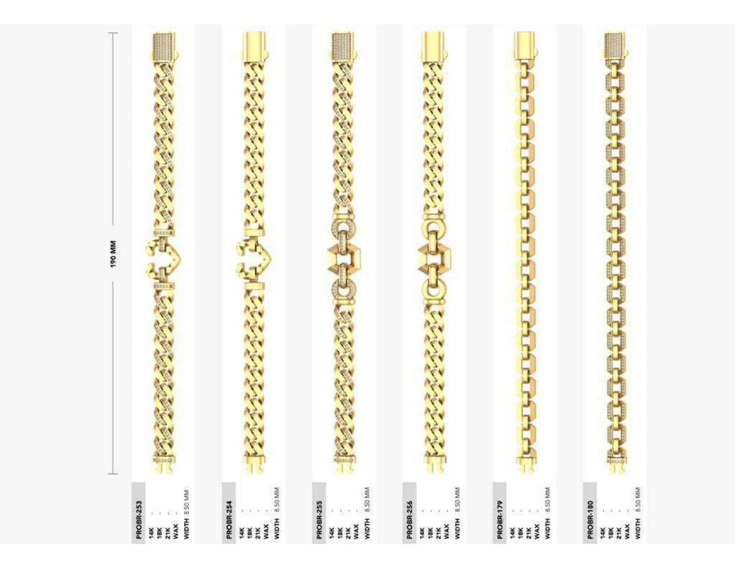160 Chain Bracelets STL & 3DM Files