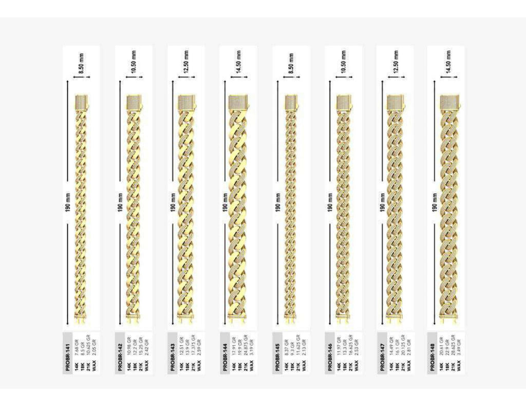 160 Chain Bracelets STL & 3DM Files