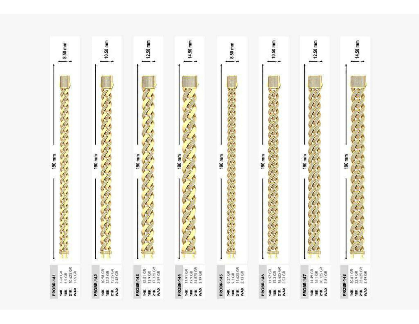 160 Chain Bracelets STL & 3DM Files