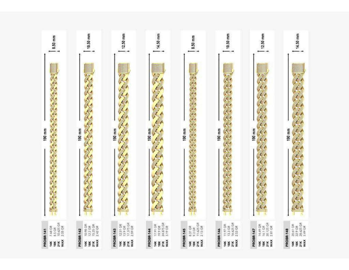 160 Chain Bracelets STL & 3DM Files