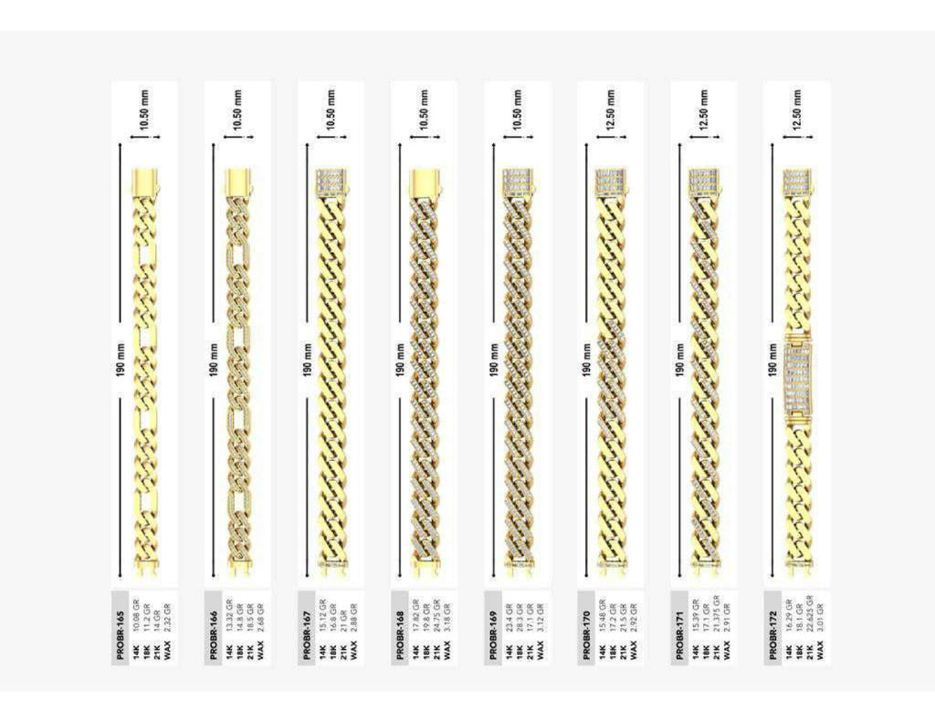 160 Chain Bracelets STL & 3DM Files