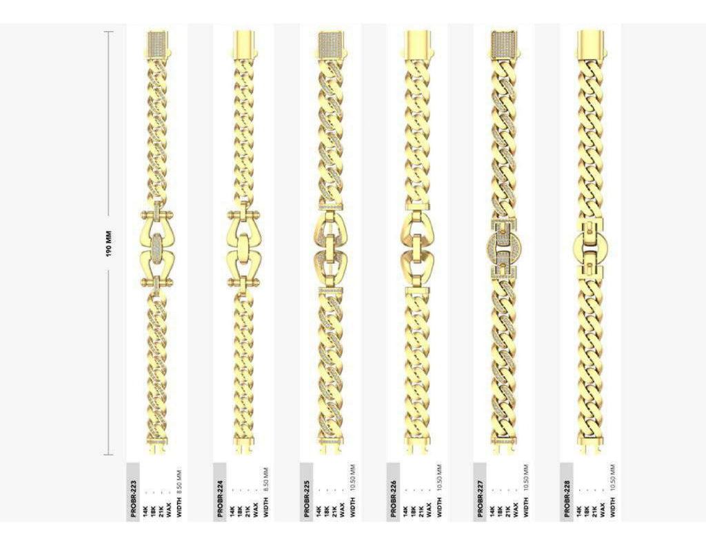 160 Chain Bracelets STL & 3DM Files