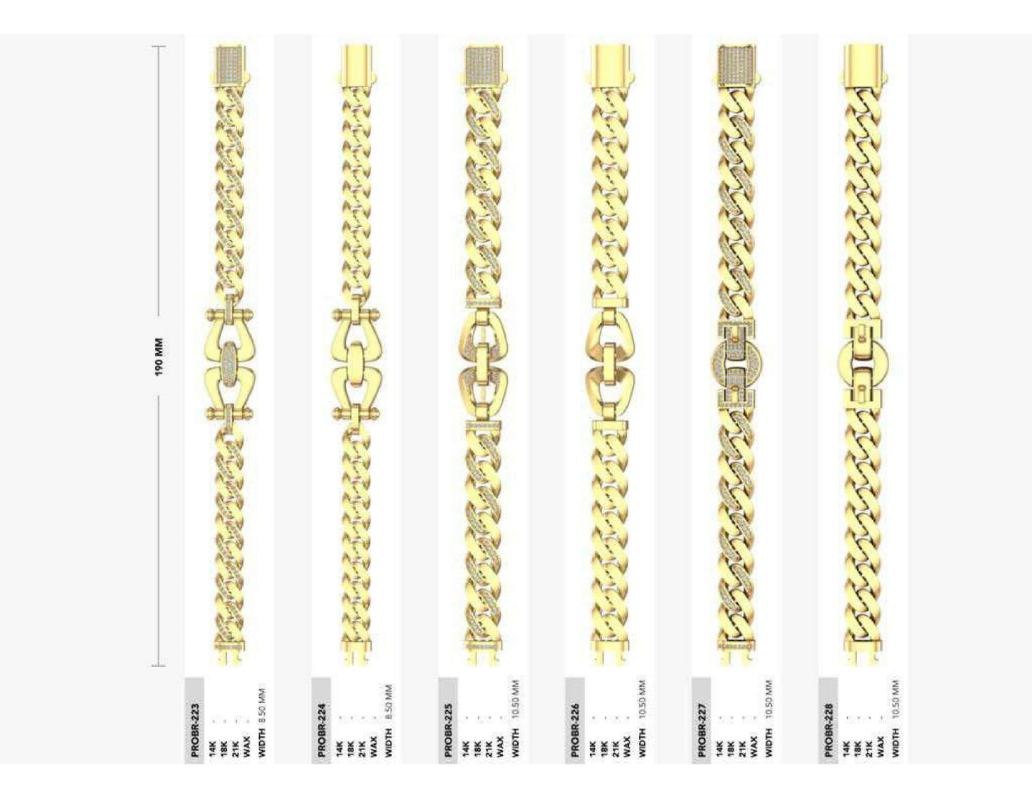 160 Chain Bracelets STL & 3DM Files