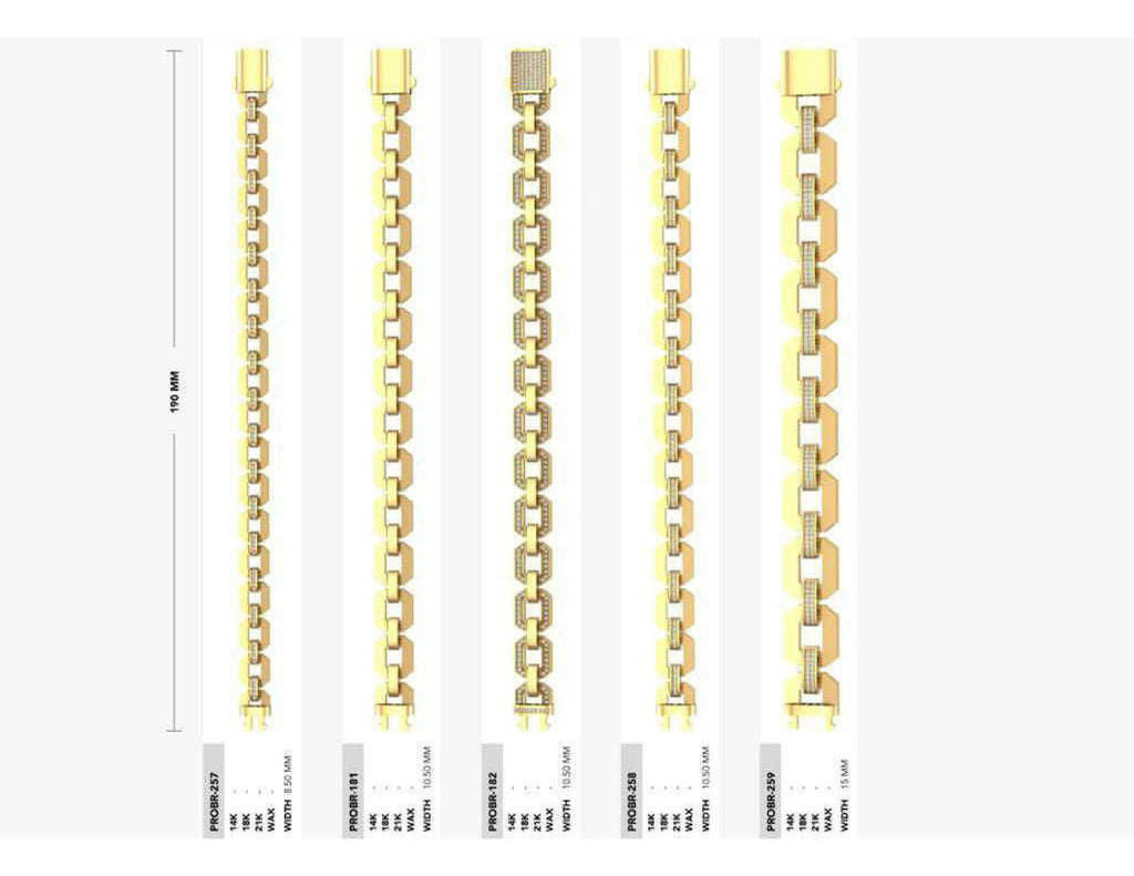 160 Chain Bracelets STL & 3DM Files