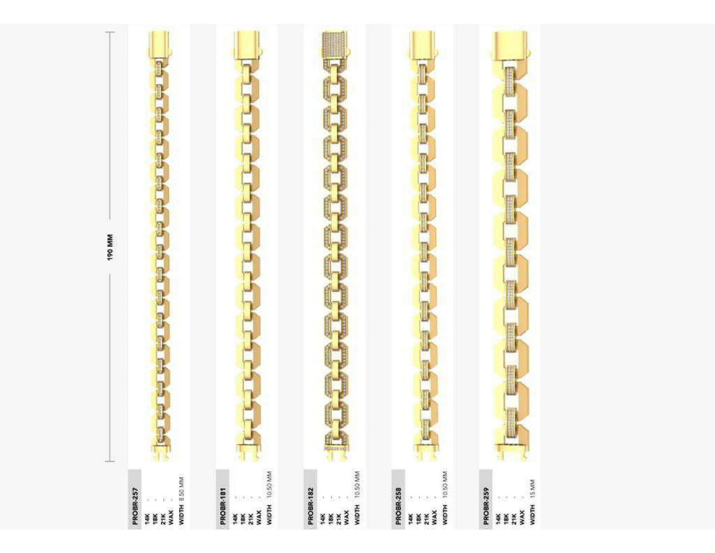 160 Chain Bracelets STL & 3DM Files