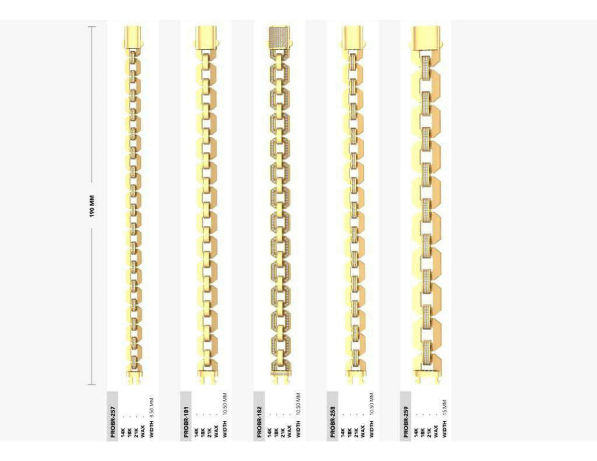 160 Chain Bracelets STL & 3DM Files