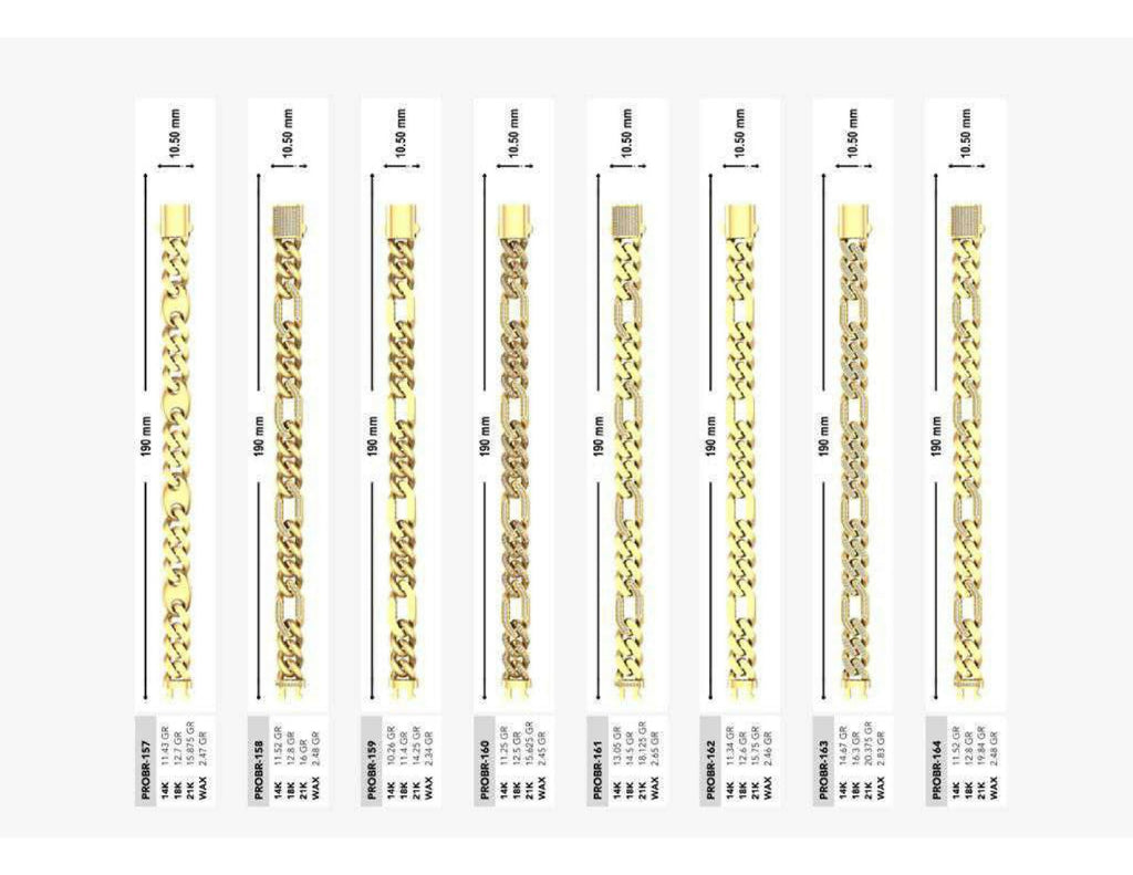 160 Chain Bracelets STL & 3DM Files