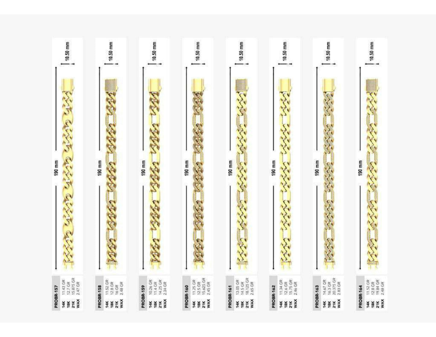 160 Chain Bracelets STL & 3DM Files