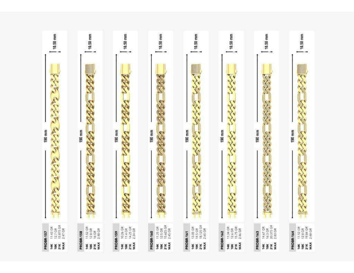 160 Chain Bracelets STL & 3DM Files