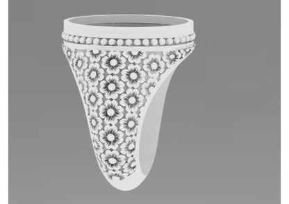 25 Single Stone Gent's Rings STL Files