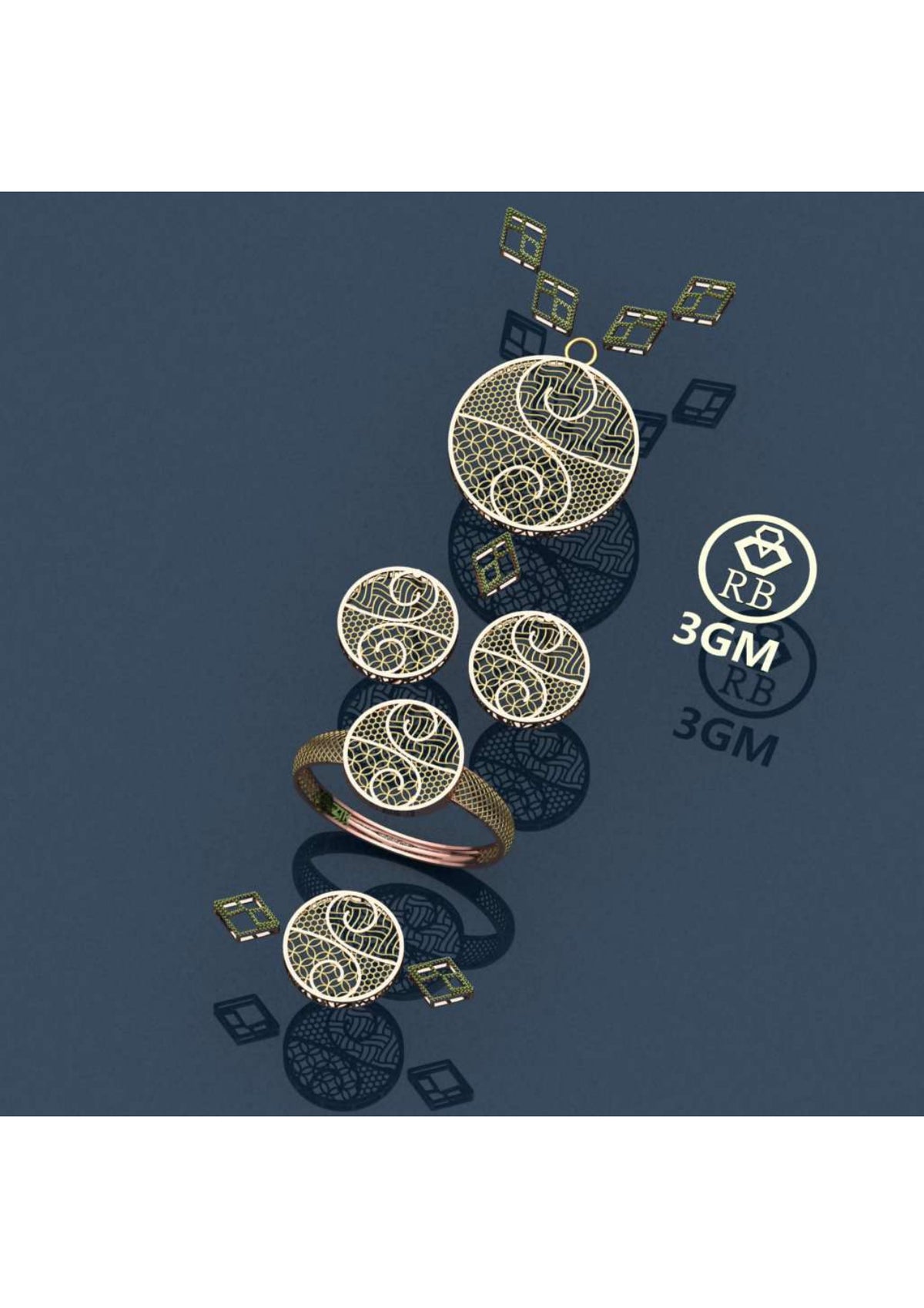 12 Turkish Pendant Sets STL & 3DM Files