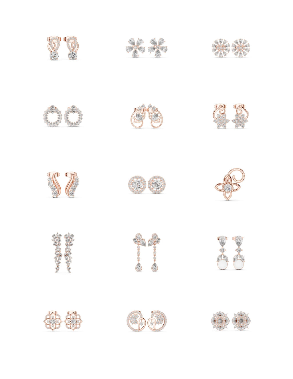 130 Solitaire Earrings Fully Rendered