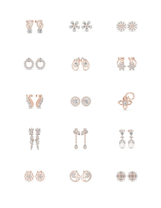 130 Solitaire Earrings Fully Rendered