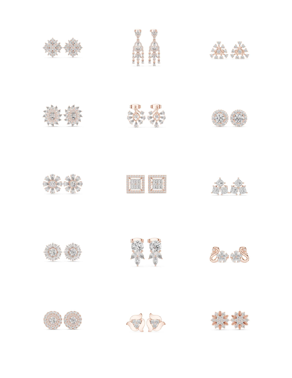 130 Solitaire Earrings Fully Rendered