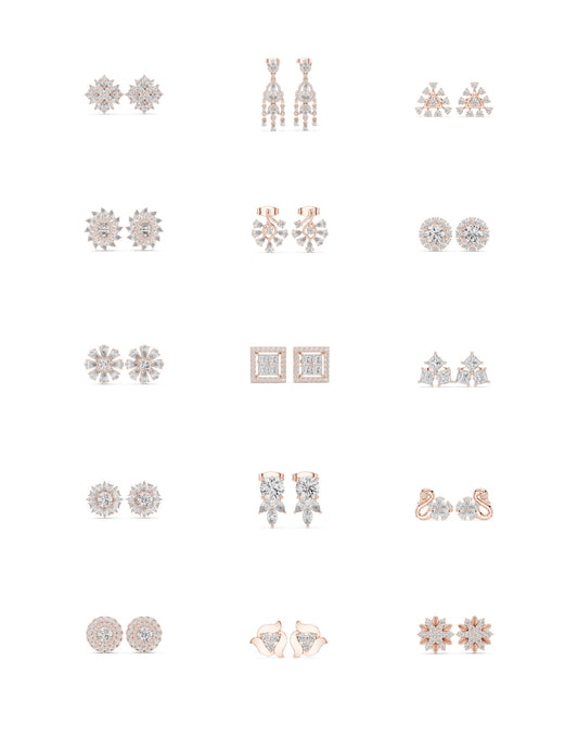 130 Solitaire Earrings Fully Rendered