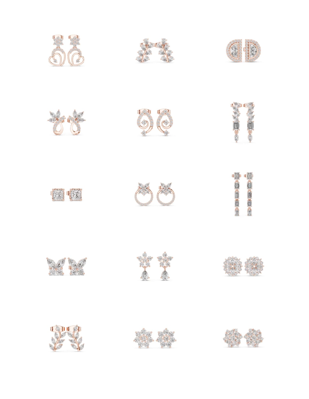 130 Solitaire Earrings Fully Rendered
