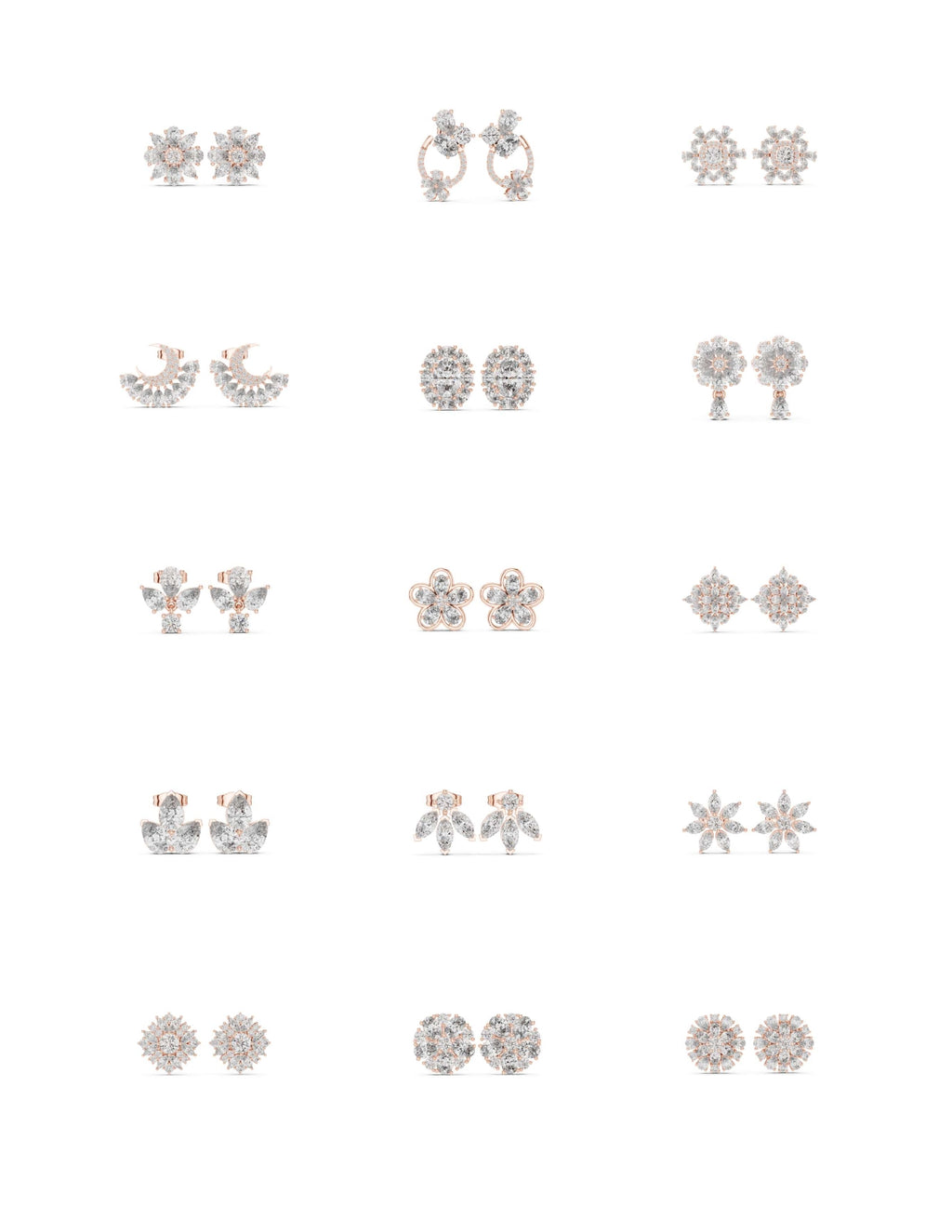 130 Solitaire Earrings Fully Rendered