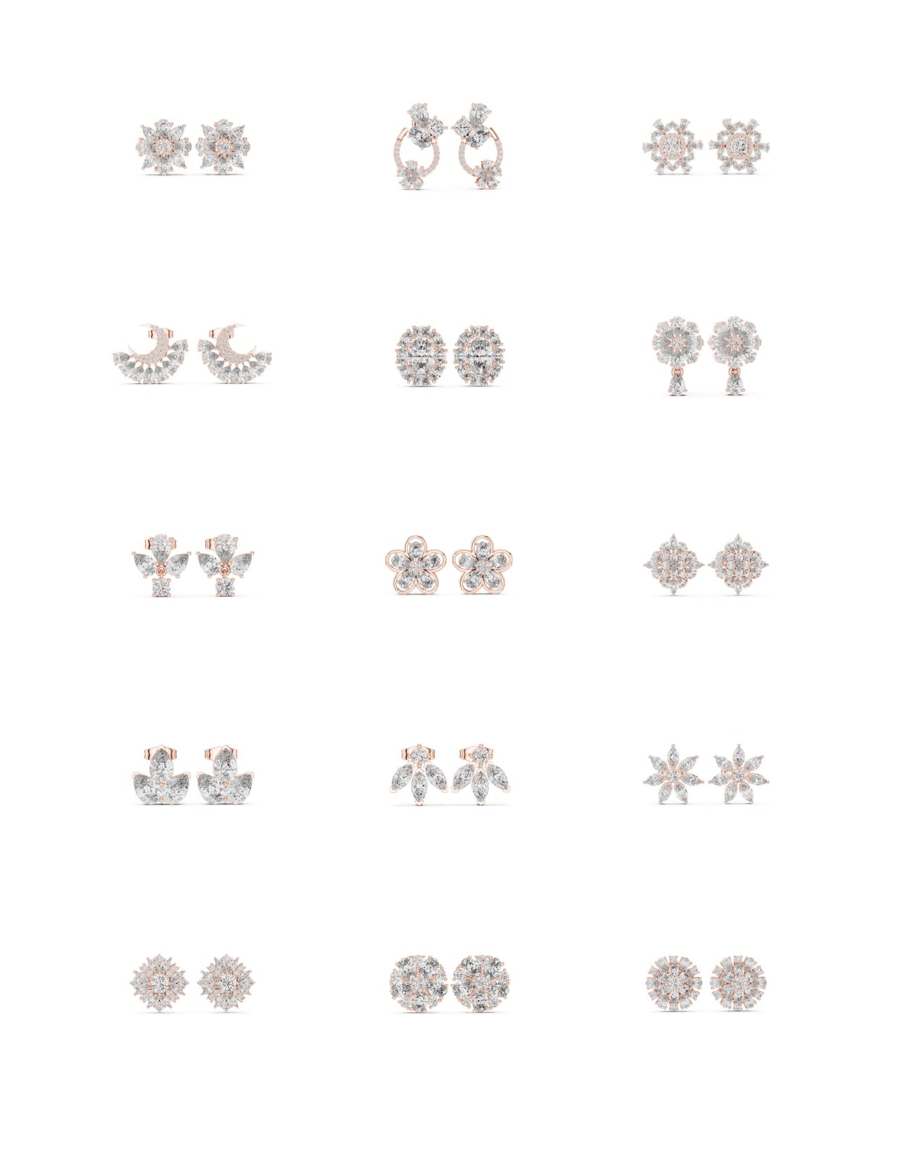 130 Solitaire Earrings Fully Rendered