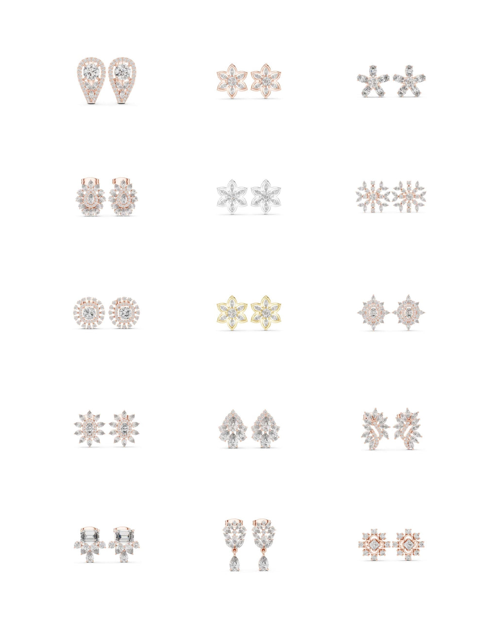 130 Solitaire Earrings Fully Rendered