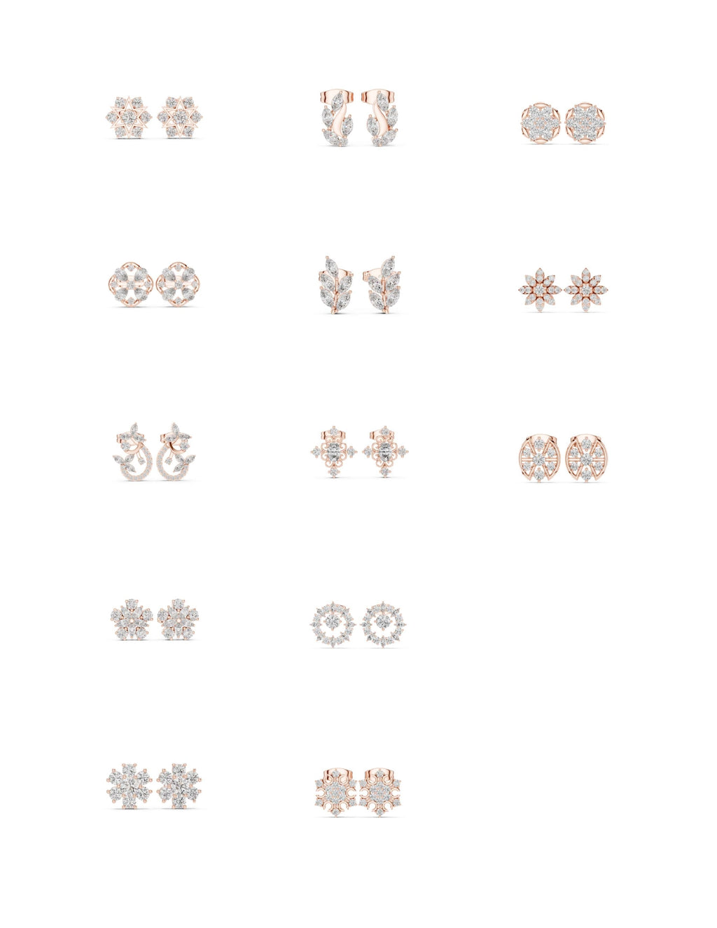 130 Solitaire Earrings Fully Rendered