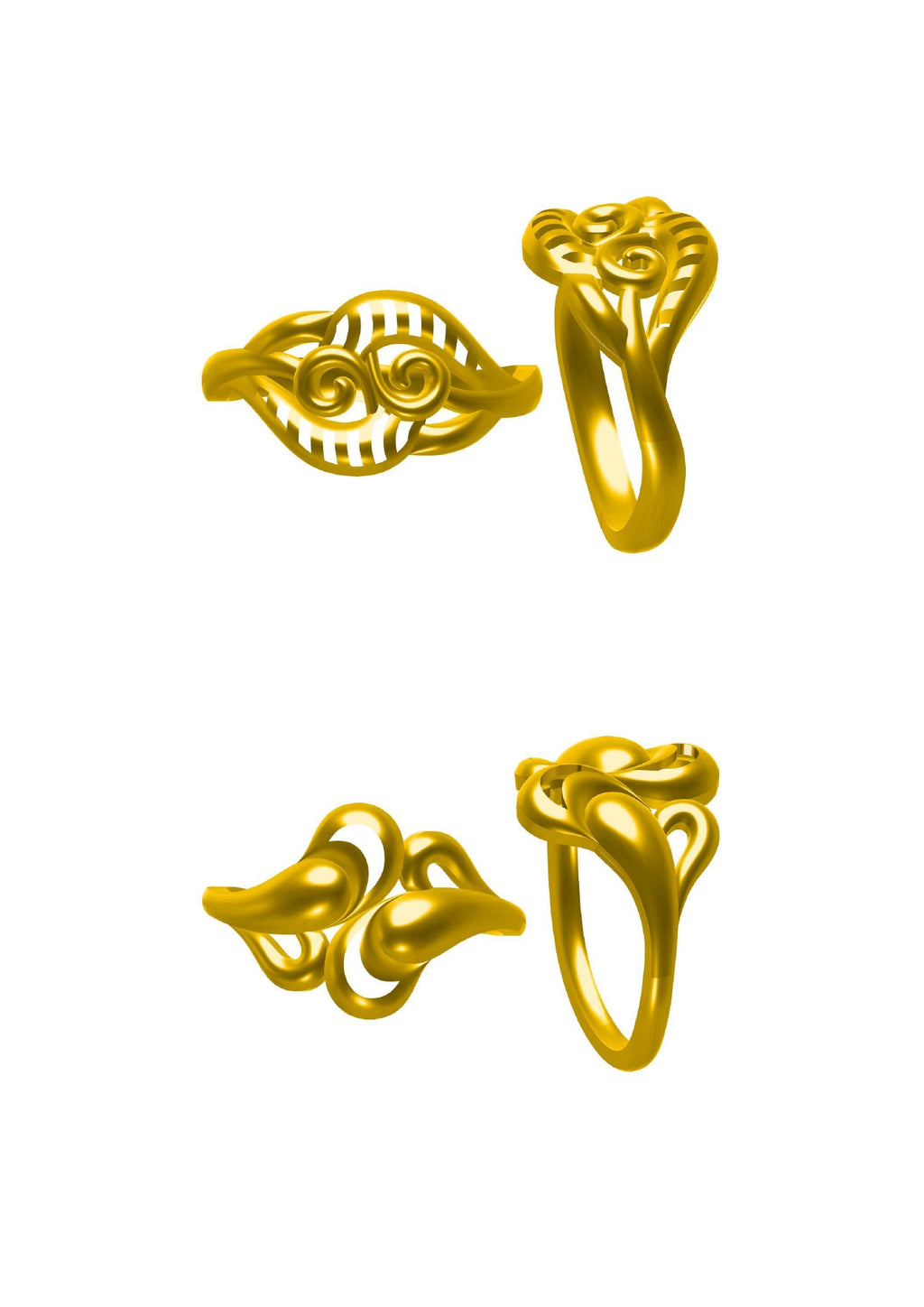 48 Plain Rings STL & 3DM FIles