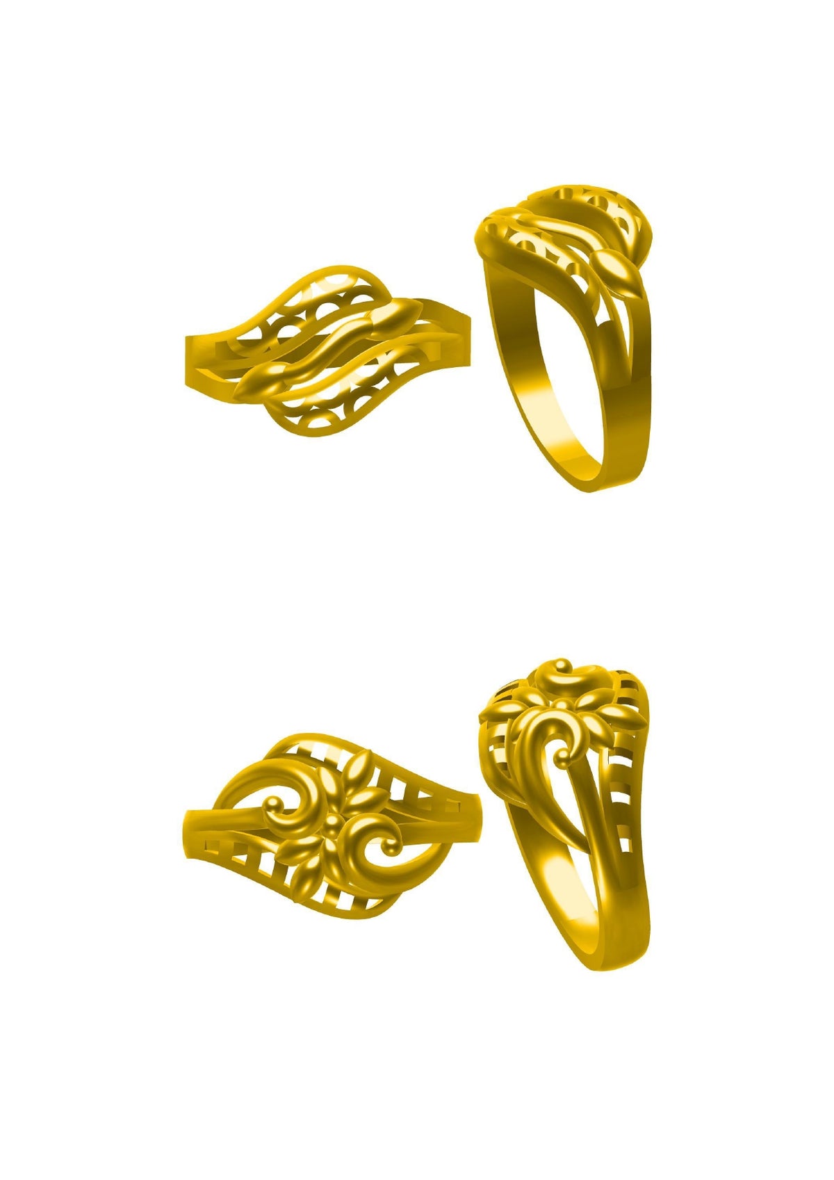 48 Plain Rings STL & 3DM FIles