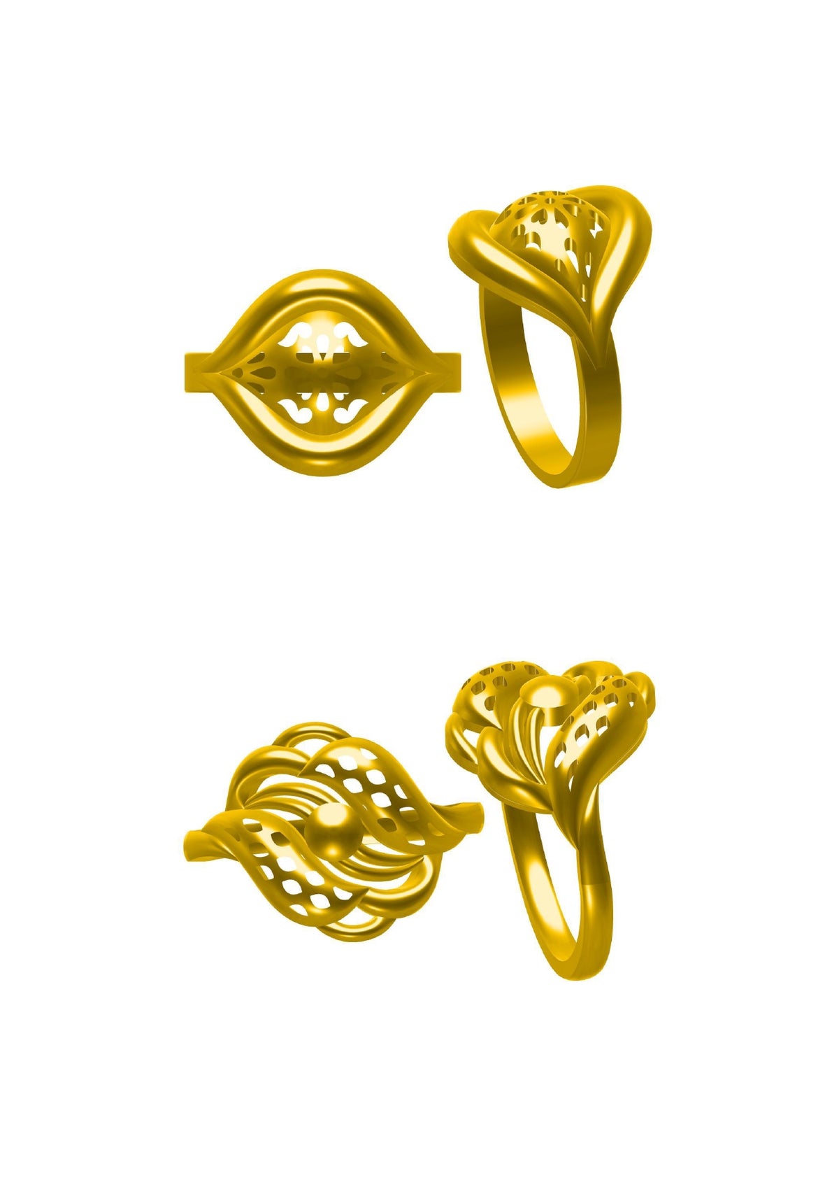 48 Plain Rings STL & 3DM FIles