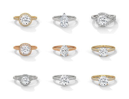 80 Solitaire Rings Fully Rendered STL & 3DM Files