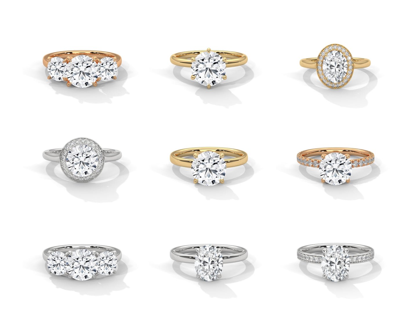 80 Solitaire Rings Fully Rendered STL & 3DM Files