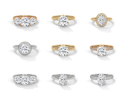 80 Solitaire Rings Fully Rendered STL & 3DM Files