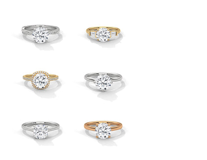 80 Solitaire Rings Fully Rendered STL & 3DM Files