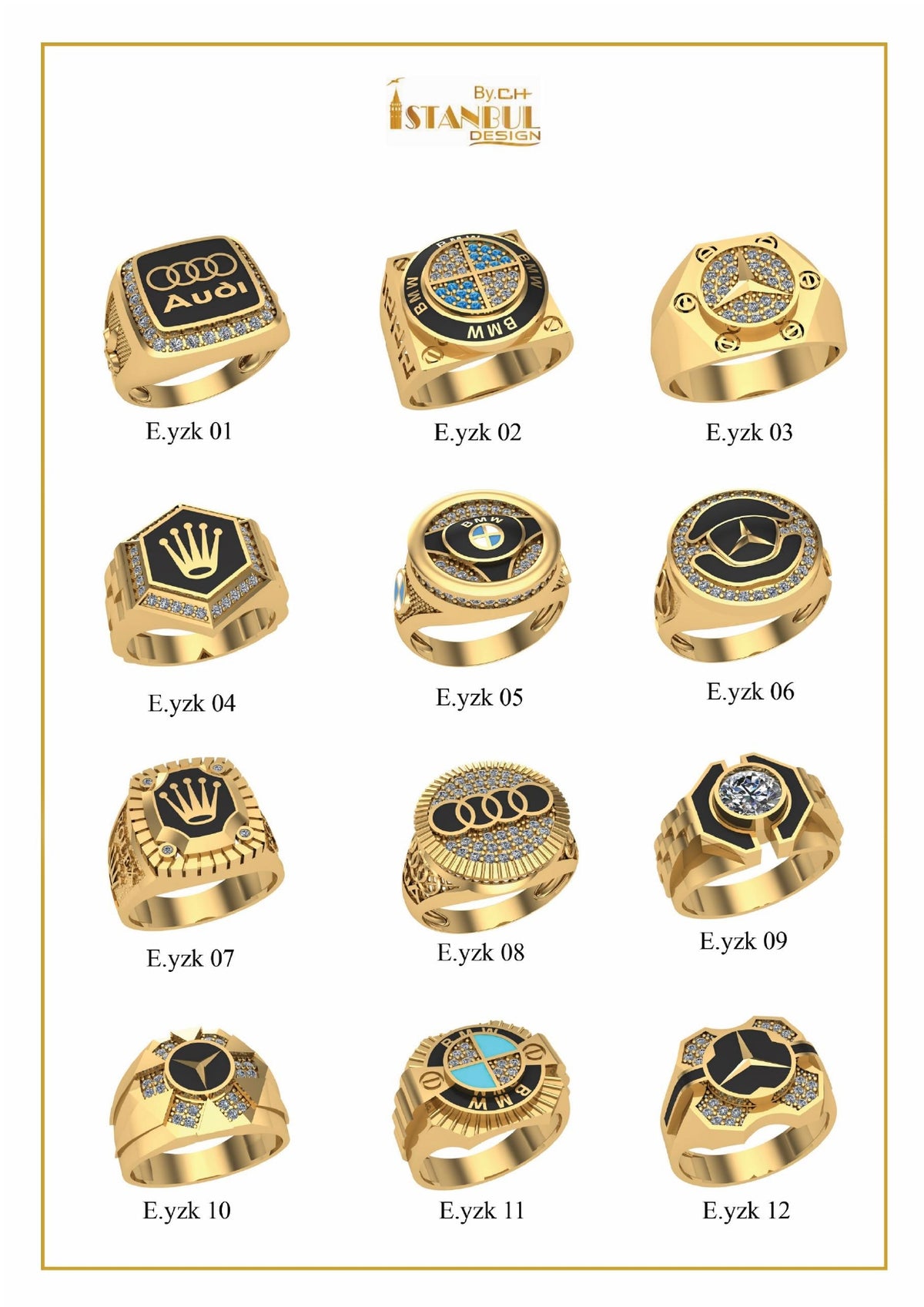 100 Unique Gent's Rings STL Files