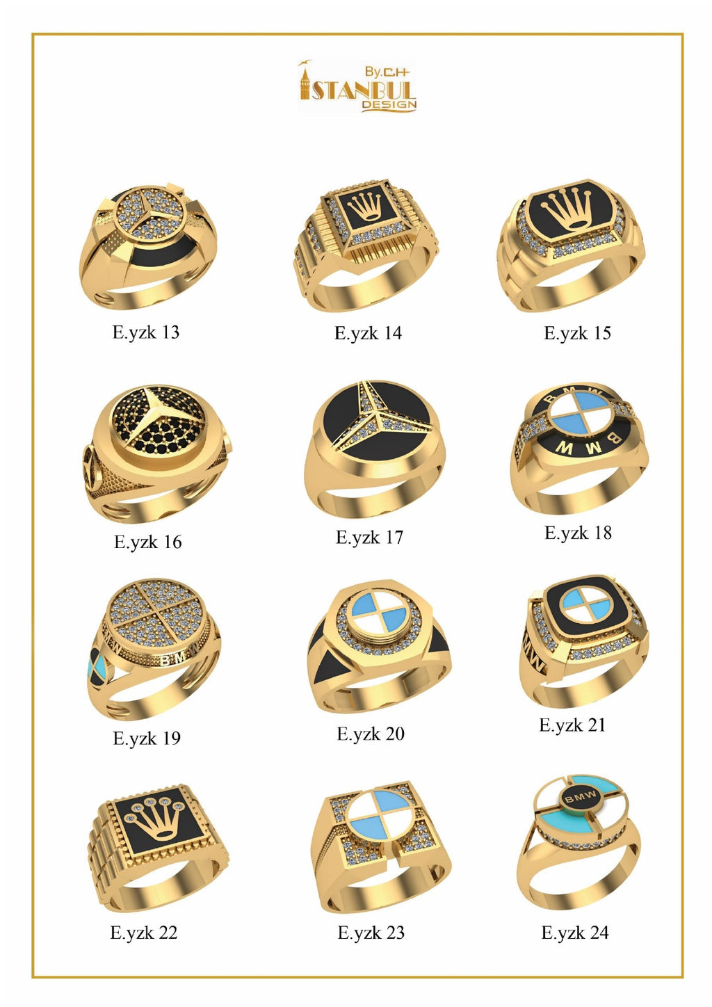 100 Unique Gent's Rings STL Files