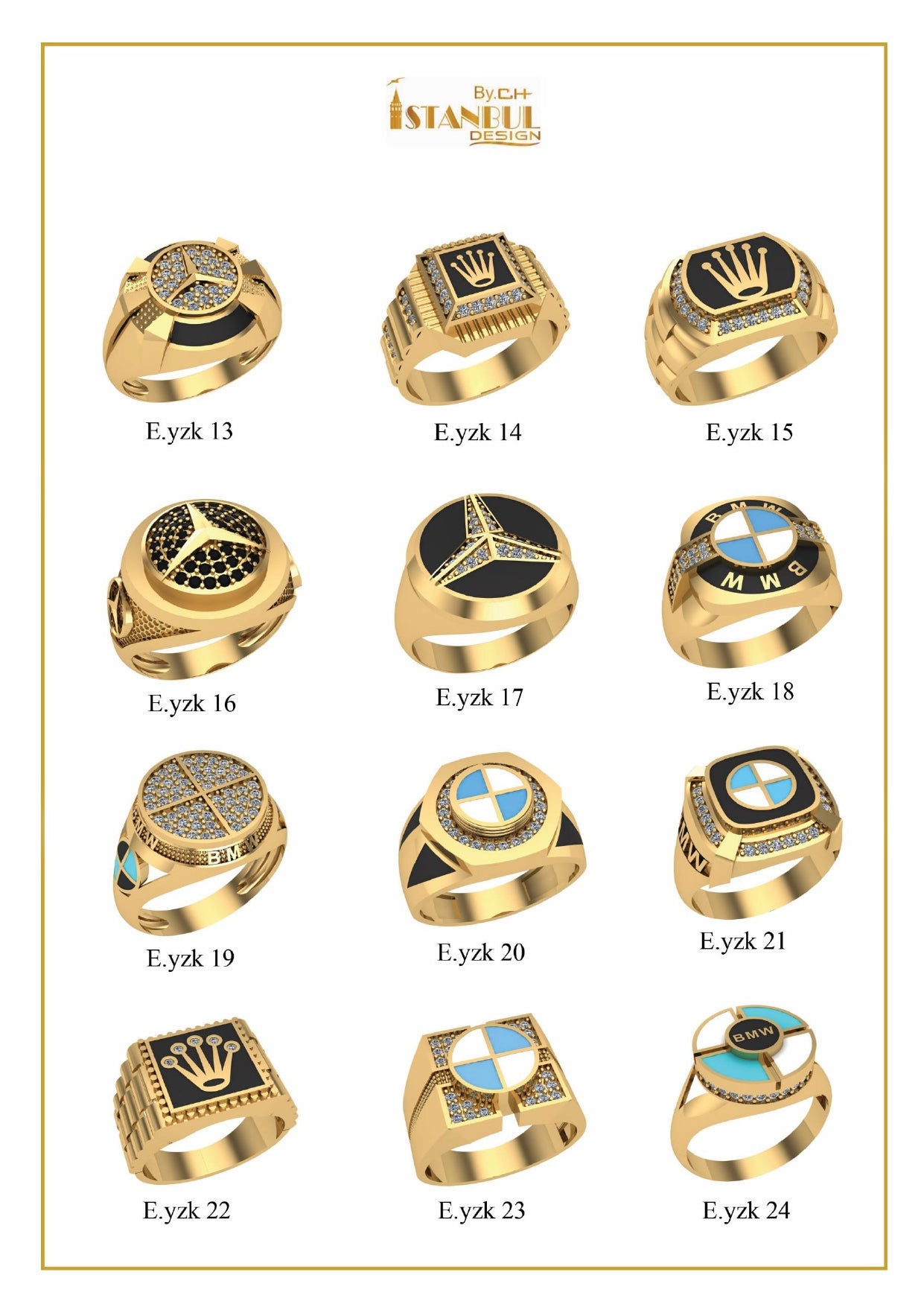 100 Unique Gent's Rings STL Files