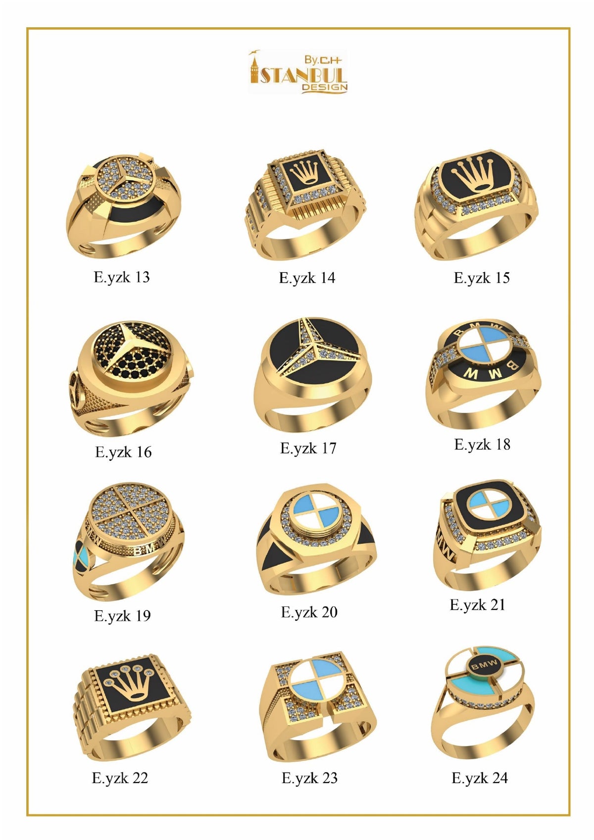 100 Unique Gent's Rings STL Files