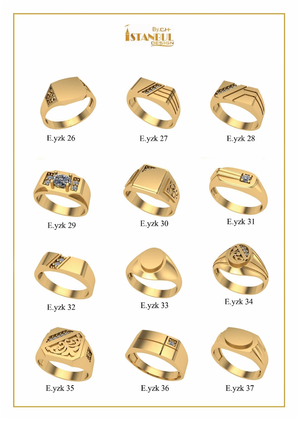 100 Unique Gent's Rings STL Files