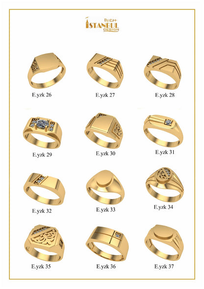 100 Unique Gent's Rings STL Files