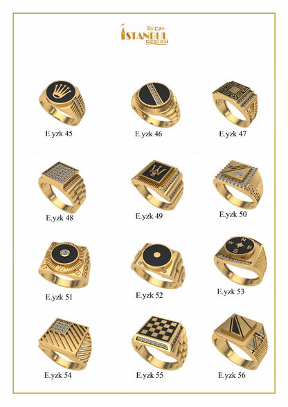 100 Unique Gent's Rings STL Files