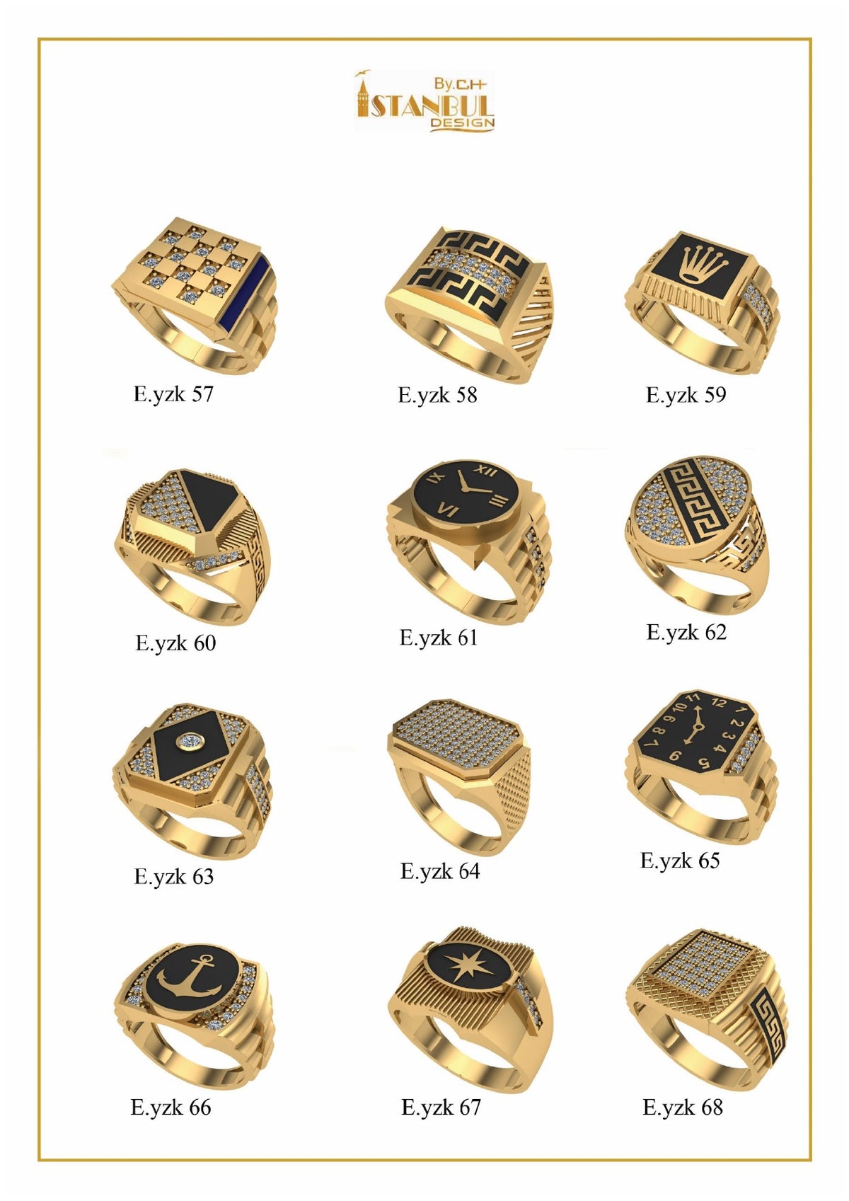 100 Unique Gent's Rings STL Files