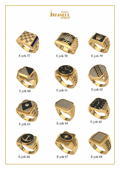 100 Unique Gent's Rings STL Files